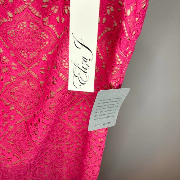 NWT Eliza J Sleeveless Lace Scalloped Hem Shift Dress In Hot Pink Size 0 - Picture 6 of 10